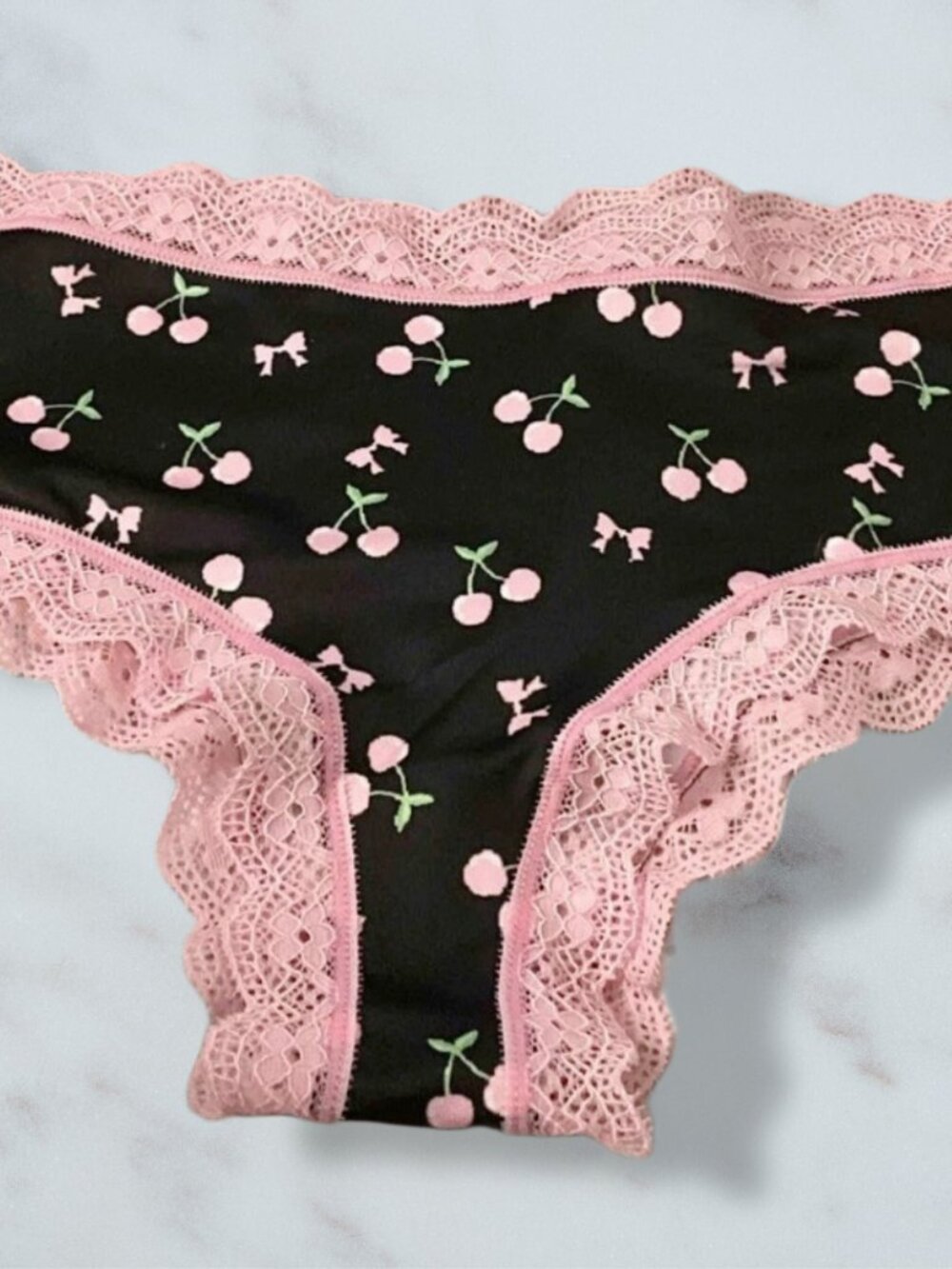 Sexy lace trim vibrant cheeky panties, size M